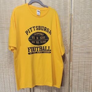 EUC Delta Pro Weight Men's Pittaburgh Football Tee - Black & Gold - Size 2XL